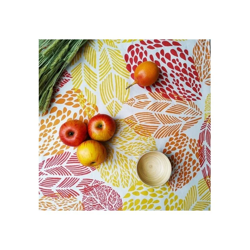 4 serviette Feuilles Jaunes