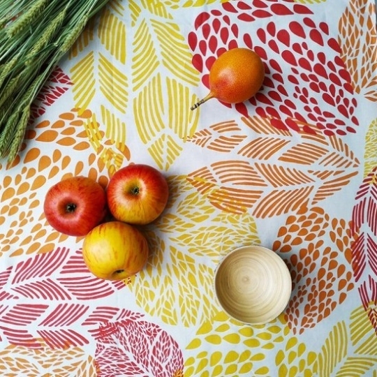 4 serviette Feuilles Jaunes