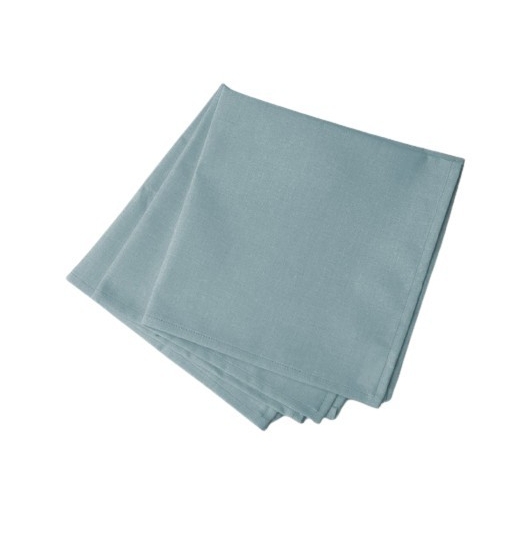 4 serviettes Uni turquoise pastel