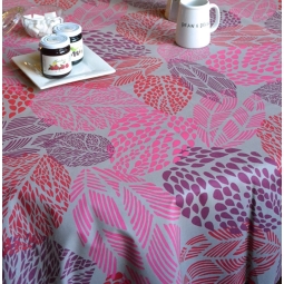  WIPE CLEAN TABLECLOTH LEAVES RED Fleur de Soleil