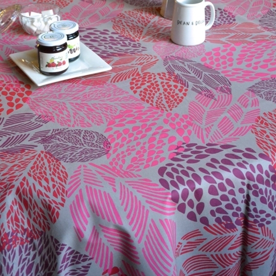 Wax Tischdecke Blatte Rot - Fleur de Soleil