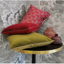 Green velvet cushion