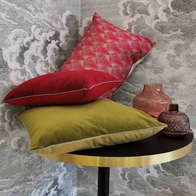 Coussin velours rouge / Bordeaux