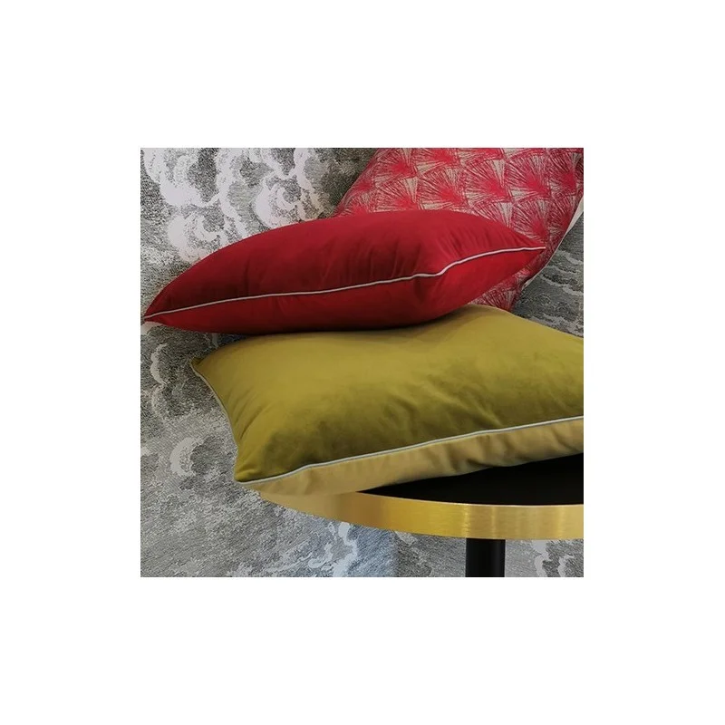 Green velvet cushion