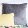 Coussin velours gris anthracite