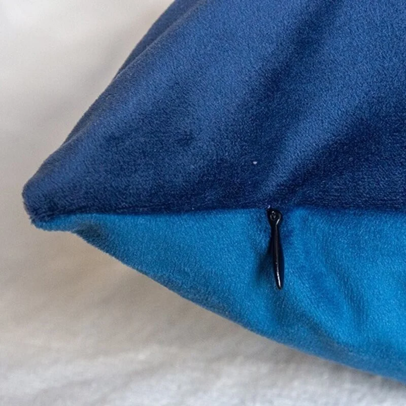 Coussin velours bleu