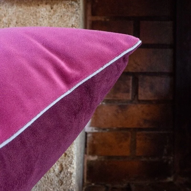 Coussin velours plumes vertes