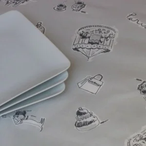 WIPE CLEAN TABLECLOTH PARIS GREY FLEUR DE SOLEIL