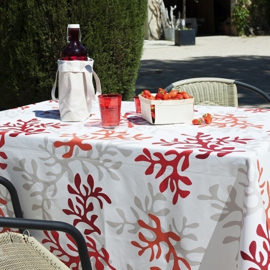 Nappe coton Corail Rouge