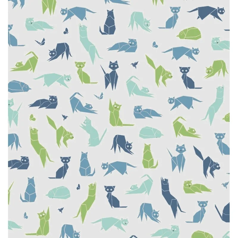 Nappe coton Chats bleus