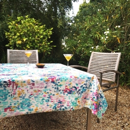 Wax Tischdecke Reflexion Türkis - Fleur de Soleil