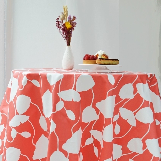 Nappe enduite pavots corail