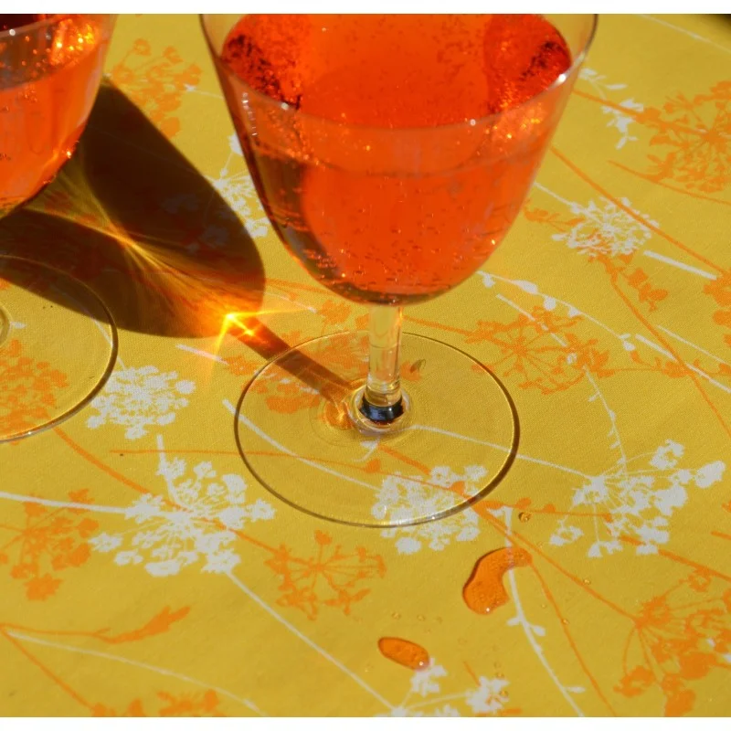 WIPE CLEAN TABLECLOTH HERBS YELLOW WIPEABLE TABLECLOTH Fleur de Soleil