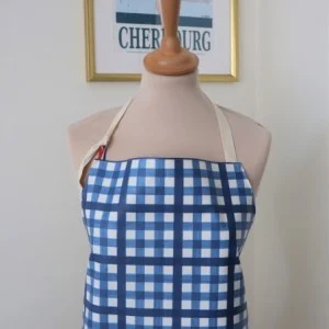 Cooking Apron Gingham blue Stain-resistant Waterproof Fleur de Soleil