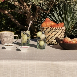 Runner da tavola Strisce taupe/blu