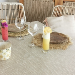 Nappe enduite ronde ou ovale bambou