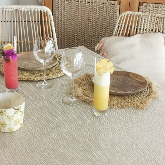 Nappe enduite ronde ou ovale bambou