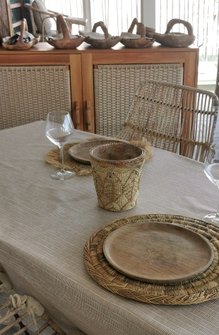 nappe enduite ovale ou ronde bambou japonisant