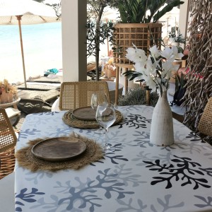 nappe enduite ronde ou ovale corail noir