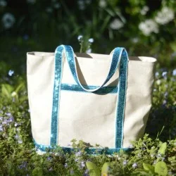 fleur de soleil coated cotton wipeable bag 
