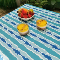 Nappe enduite ronde ou ovale Aquarelle jaune  