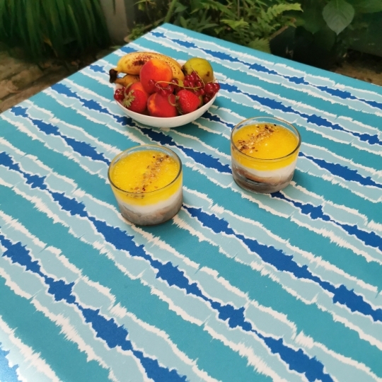 Nappe enduite ronde ou ovale Aquarelle jaune  