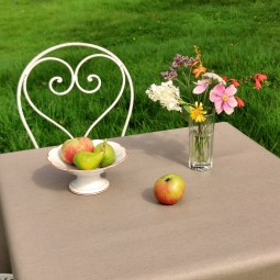 Wipe clean tablecloth round or oval Mimose Red with linen 