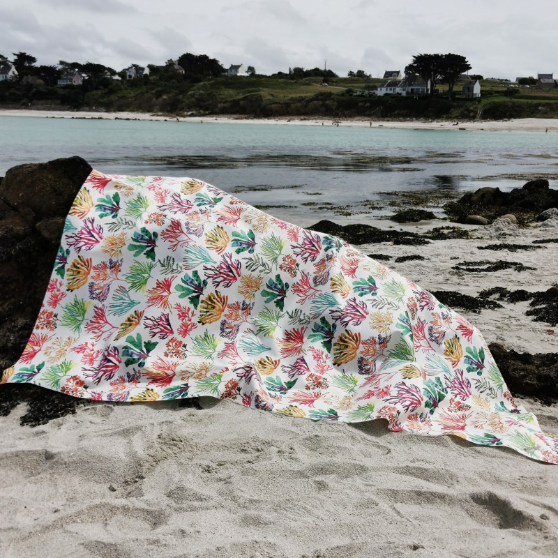 Nappe en toile enduite très colorée Algues