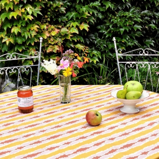 Wachstischdecke Rund oder Oval Currygelb