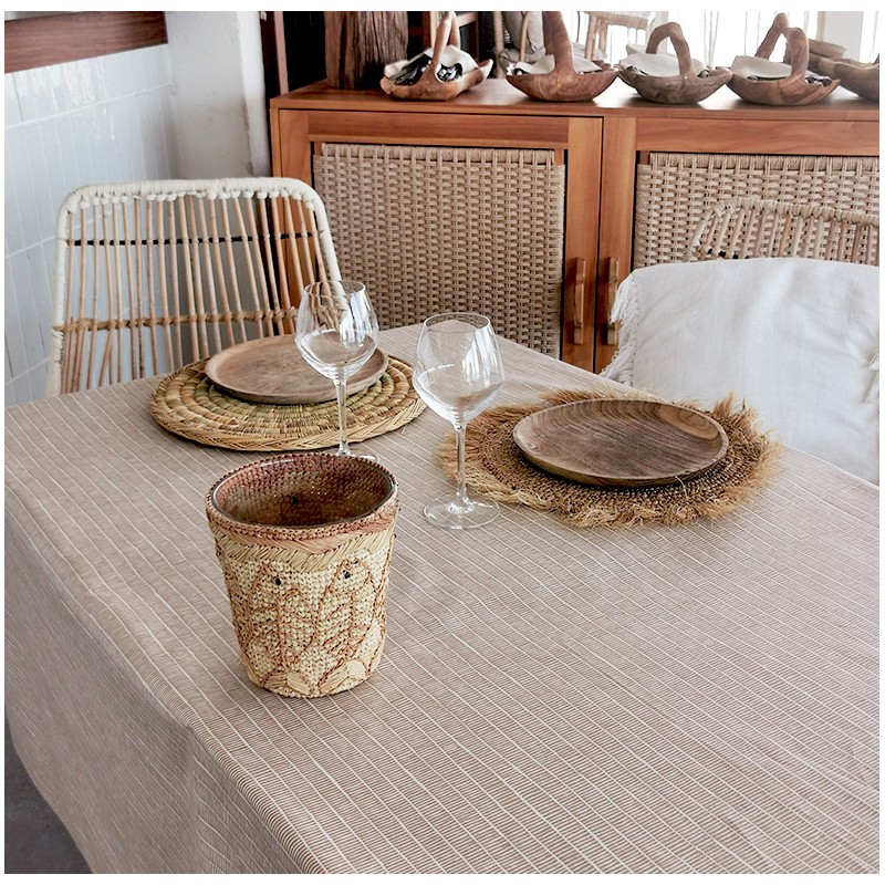 nappe enduite rectangle bambou taupe