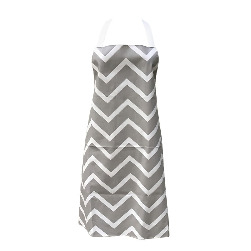 Tablier coton enduit chevrons beige