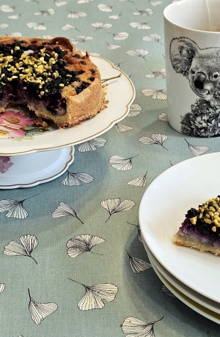 Nappe enduite ginkgo vert