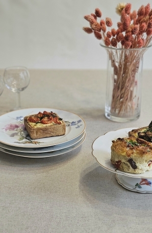 Nappe enduite ronde ou ovale Unie lin/coton