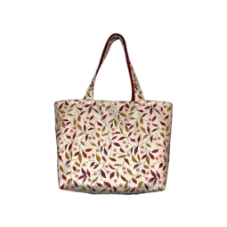 Sac toile enduite réversible motif fleuri