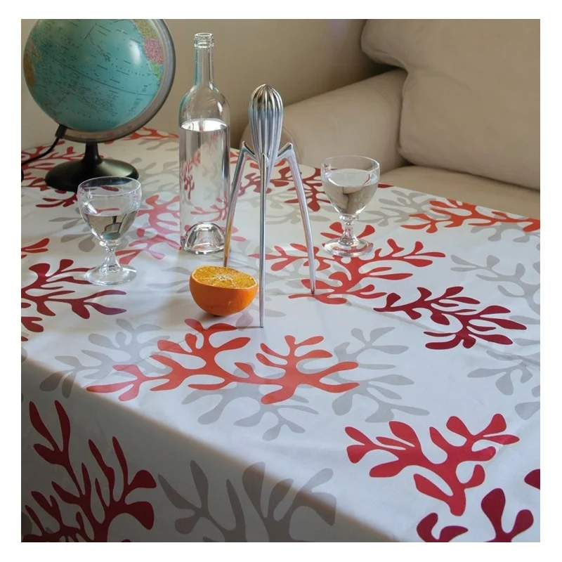 Nappe enduite Corail rouge Fleur de Soleil