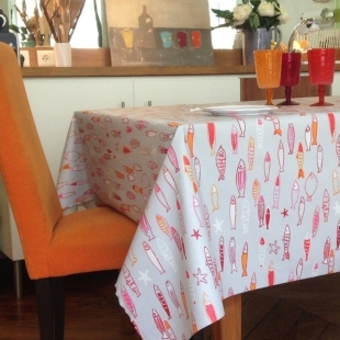 TISCHDECKE ABWASCHBAR FISCH KORALLE Fleur de Soleil