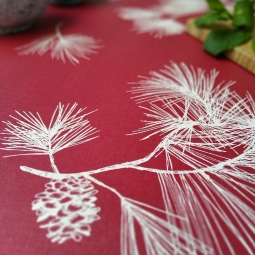 4 Servietten Pinie Rot