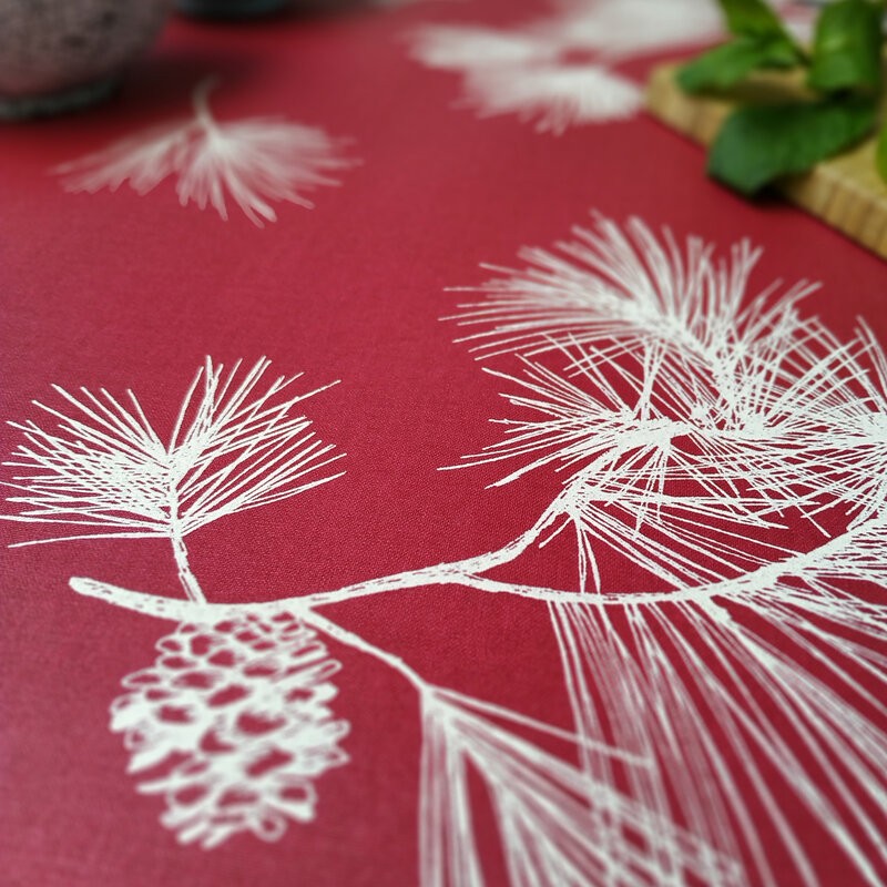 4 Servietten Pinie Rot