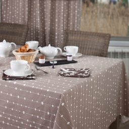  Nappe enduite Perles taupe  Fleur de Soleil