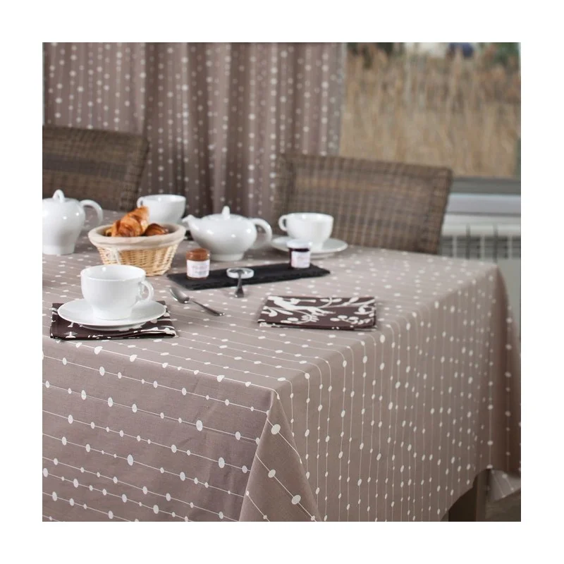 Tovaglia Antimacchia Perla taupe - Fleur de Soleil