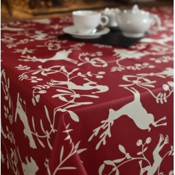 WIPE CLEAN TABLECLOTH MOUNTAIN RED Fleur de Soleil