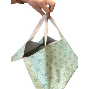 sac à tarte en coton enduit Papyrus vert