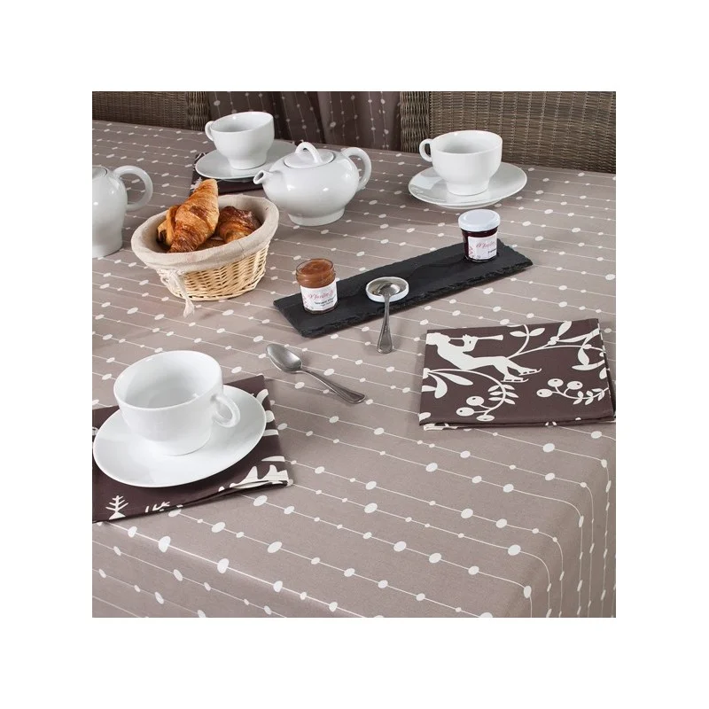  Nappe enduite Perles taupe  Fleur de Soleil
