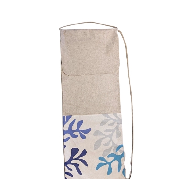 Linen bread bag blue coral