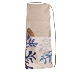 Linen bread bag blue coral