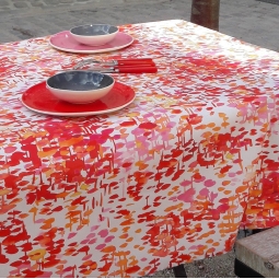 Nappe en coton orangé