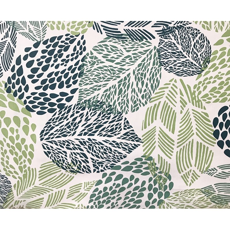 Serviette de table en coton feuilles vertes