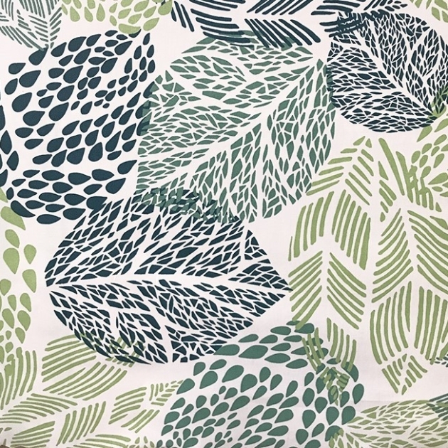 Serviette de table en coton feuilles vertes