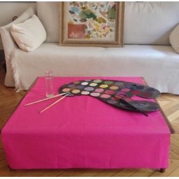 WIPE CLEAN TABLECLOTH PLAIN PINK Fleur de Soleil