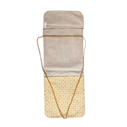 Linen bread bag yellow mosaic